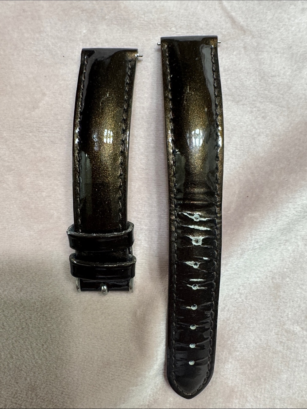 Brown Patent Leather Watch Band - women